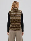 patterned fleece layering vest